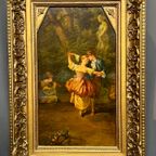 Antiek Schilderij "dans". thumbnail 4