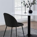 Carrara Eetkamertafel - Ø110 Cm - Marmer - Zwarte Poot thumbnail 9
