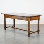 Prachtige, Karaktervolle Antieke Eikenhouten Franse Eettafel Uit De 18e Eeuw Met 2 Lades thumbnail 2
