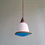 Bauhaus-hanglamp In Opaline En Blauw Gesatineerd Glas, 1920 thumbnail 8