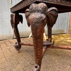 Antieke Anglo Indian Olifant Tafel Vintage thumbnail 4