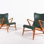 Architectural Swedish Mid-Century Modern Armchairs By Axel Larsson, 1950’S thumbnail 2