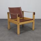 Set Of 2 Lounge Chairs In Teak And Saddle Leather By Karl Heinz Bergmiller For Escriba, Brazil, 1970s thumbnail 4