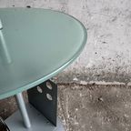 Sculptural Modern Side Table And Magazine Rack With Glass Top thumbnail 2
