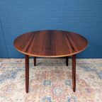 Vintage Palissander Ronde Eettafel, Verlengbaar, Jaren 60 thumbnail 12