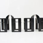 Dialogo Zwarte Leren Eetkamerstoelen Van Afra En Tobia Scarpa Voor B&B Italia, 1974, Set Van 4 thumbnail 11