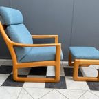 Johannes Andersen Highback Chair With Hocker For Silkeborg Denmark thumbnail 2