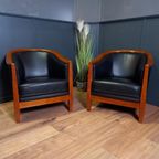 Donkerblauwe Vintage Clubfauteuil 2 Stuks Prijs P/St thumbnail 16