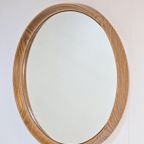Xl Vintage Rond Spiegel Hout Kunststof Deens Mid Century ‘60 thumbnail 2