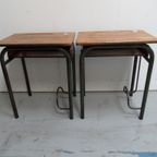 Vintage Schoolbankjes Set Van 2 thumbnail 3