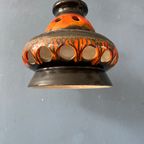 Mid Century Oranje Keramische West Germany Hanglamp thumbnail 7