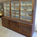 Grote Oude Buffet Vitrine School Museum Winkel Kast thumbnail 6