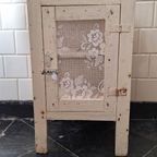 Brocante Vintage Theekastje Met Vitrine, Houten Kastje thumbnail 25