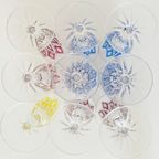 Set Vintage Vmc France Reims Champagne Glazen Harlequin 1960’s thumbnail 5