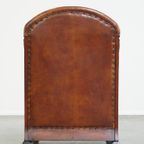 Unieke, Statige, Comfortabele Schapenleren Art Deco Design Fauteuil thumbnail 5