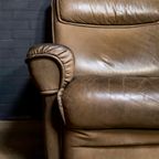 Vintage Leather Sofa With Matching Chair And Ottoman thumbnail 5