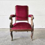 Vintage Antiekroze Stoel / Fauteuil thumbnail 10