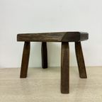 Brutalist Solid Oak Wooden Side Table , 1970S thumbnail 6