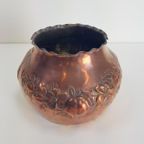 Art Deco Koper Plantenpot Zwaluwstaart Handmade Uniek 1920 thumbnail 4