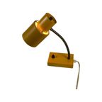 Vintage Desk Lamp - Yellow - Brass Gooseneck And Power Switch On The Base thumbnail 5