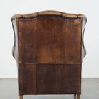 Karakteristieke En Comfortabele Schapenleren Oorfauteuil Met Een Prachtig Patina thumbnail 5