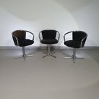 3 X Mid Century Tube Frame Chairs ( Turnable ) Corduroy Upholstery. thumbnail 7
