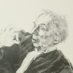 Grote Houtskool Tekening Pleitende Advocaat Kunst Driesschaert 1974 thumbnail 2