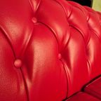 Brighton 2-zits Classic Chesterfield Bank – Rood, Leer thumbnail 2