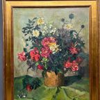 Leo Pringels (1901-1992) “Stilleven Met Bloemen”. thumbnail 7