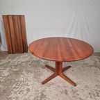 Glostrup, Vintage Jaren 60 Deense Ronde Ovale Tafel Teak thumbnail 3