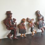 Peruaans Gezin Vintage Houtsnijwerk Muurhangers thumbnail 5