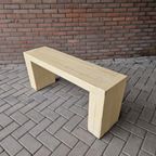 Vintage Halbank Volhout Grenen Bankje Tuinbank Bank thumbnail 9