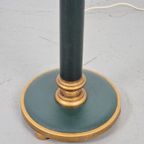 Regency Groen Leer Vloerlamp Goud Lamp Vintage Neoclassic thumbnail 10