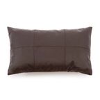 Bazar Bizar | Het Six Panel Leather Kussenhoes - Chocolade - 30x50 thumbnail 2