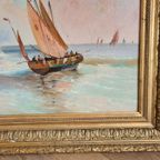 Een Stel 19e Eeuwse Zeegezichten - L. Edouard thumbnail 19