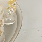 Grote Antieke Geëmailleerde Glazen Punch Set thumbnail 8
