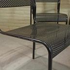 Vintage Set Van 4 Metalen Stoelen, Zwart, Perforated Metal thumbnail 10