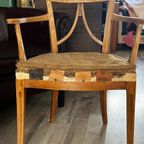 Schapenleren Stoel Hele Mooie Patina Van Het Hout En Leer thumbnail 6