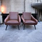 2x Vintage Lounge Fauteuils - Mid Century Modern Stijl thumbnail 10