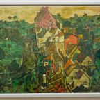 Egon Schiele Art-Print Van Schilderij Landscape At Krumau thumbnail 2