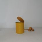 Table Lamp Tin Can Bleu And Yellow - Vrieland Design - 1980s thumbnail 4