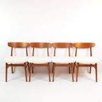 4 Vintage Deense Farstrup Stoelen Nieuw Gestoffeerd Pluche thumbnail 2