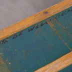 Grote Originele Antieke Reiskist/ Salontafel Uit Begin 1900 Met Handvaten En Opvallende Kleuren thumbnail 15