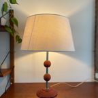 Vintage Design Tafellamp, Metaal Met Chamotte / Berkenbast Keramiek / , Jaren 60-70 Keramische La thumbnail 7