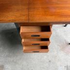 Vintage Teak Bureau Met Verlengbaar Blad Van Hmf thumbnail 6
