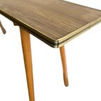 Vintage Smalle Console Tafel / Bijzettafel In Formica thumbnail 9