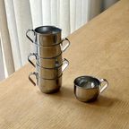 Set Of 6 Vintage Stainless Steel Italian Espresso Cups thumbnail 2