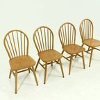 Set Of 4 Scandinavian Spindle Back Dining Chairs In Style Of Akerblom 1960s thumbnail 5