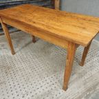 Oude Tafel Eettafel Sidetable Beukenhout 65 X 140 Cm thumbnail 11