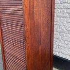 Vintage Eiken Rolluik Archiefkast Met Originele Binnenlades thumbnail 12